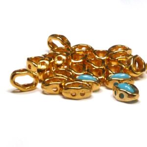 Halo Bead 2-hålspärla för superduo förgyllt 14 karat 5,6*7,9 mm,