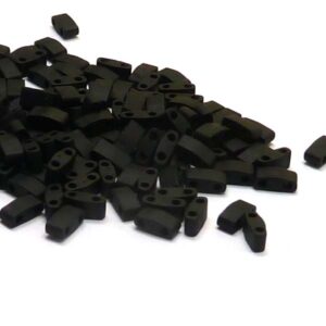 Half Tila Bead ”HTL401F” Black Matted, 5*2,5*1,9 mm 5 gr