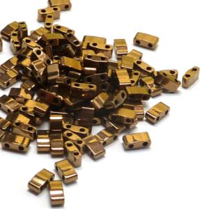 Half Tila Bead ”HTL457” Metallic Dark Bronze, 5*2,5*1,9 mm 5 gr