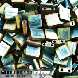 Tila Bead ”TL2008” Mattted Metallic Patina Iris 5*5*1,9 mm