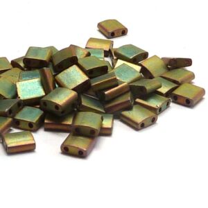 Tila Bead ”TL2035” Matted Metallic Khaki Iris 5*5*1,9 mm 5 gr