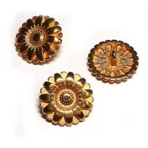 Knapp ”flower” förgylld 14 karat 17 mm, 1 st