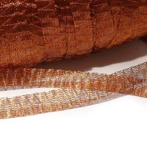 Kopparfärgad wirelace – mesh,  6 mm bred, 1 m
