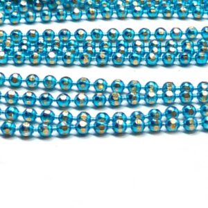 Kulkedja – diamantcut turkos/mässing 1,5 mm 1 m