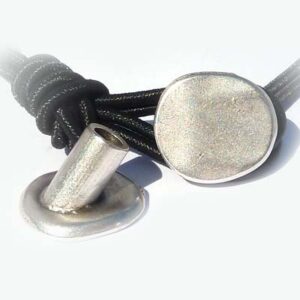 Låsknapp för läder/wraparmband 4 mm, antik silver, 16*14 m, 1 st