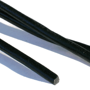 Svart rund läderrem 4 mm
