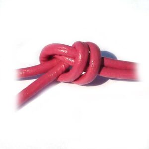 Ceriserosa rund läderrem, 2 mm
