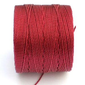 Dark red Bead/Mac cord superlon, S-lon, makramé