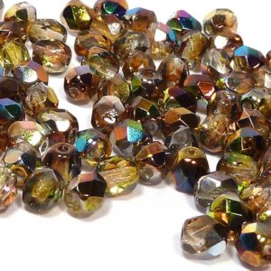 Magic Green ”00030-95400” facetterad firepolish 4 mm, 100 st