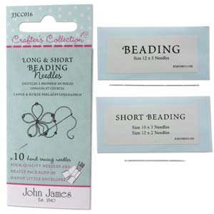 John James pärlnålar – Long & Short Beading needles, 10 st