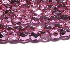 Pink metallic ice ”00030-67754” firepolish facetterad 3 mm ca
