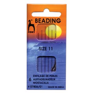 Pony beading needle – pärlnålar nr 11, 6 st