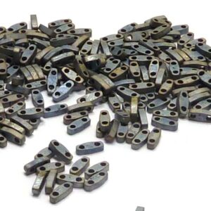 Quarter Tila Bead ”QTL2002” Matted Metallic Silver Grey 5*1,2*1,