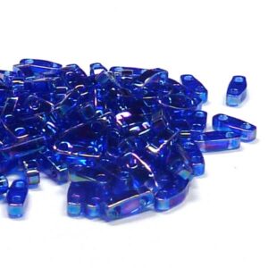Quarter Tila Bead ”QTL177” Transparant Cobalt AB 5*1,2*1,9 mm