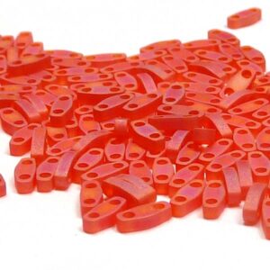 Quarter Tila Bead ”QTL140FR” Matted Light Red AB 5*1,2*1,9 mm