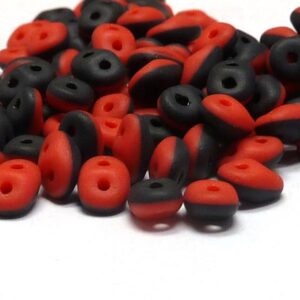 Superduo Duets 93298-84110 Red-Black Opaque Matted 1
