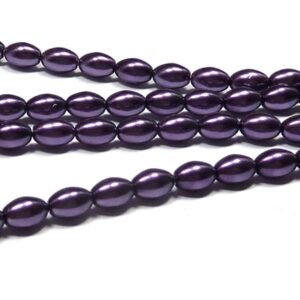 Rice Pearl ”70429” Violet vaxad pärla 6*4 mm, 100 st