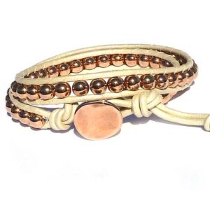 Låsknapp för läder – wraparmband 4 mm roséguld 16*14 mm 1 st