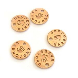 Tag – berlock ”handgjord” – roseguld 13 mm, 1 st