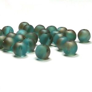 RounDuo® bead – Aqua Celsian Matted ”60020-22571” 2-håls 5 mm 50