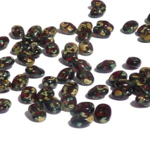 Superduo ”90080-86805” Ruby Dark Travertin 10 gr