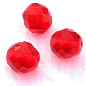 Siam – röd facetterad pärla, 12 mm