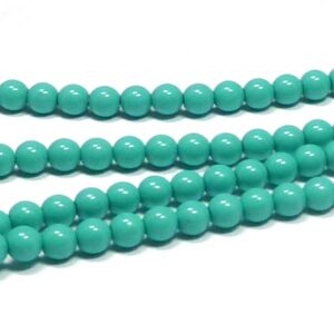Shiny Turquoise Blue ”48655” rund glaspärla 8 mm, 50 st