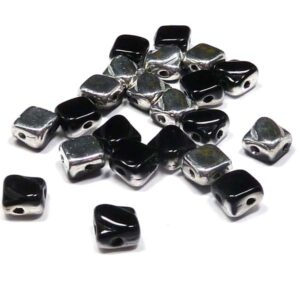 Silky Bead Jet Labrador ”23980-27001” 2-håls 6 mm, 40 st