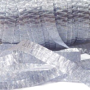 Silver blue wirelace – mesh,  6 mm bred, 1 m