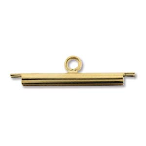 Miyuki slide tube – glidfäste, 20 mm guldfärgat 2 st