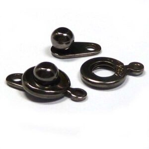 Ball & socket clasp lås/knapplås black oxid, 8 mm