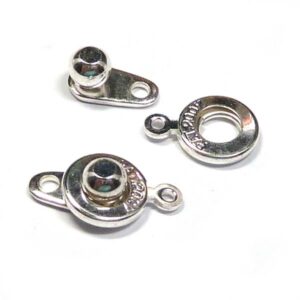 Ball & socket clasp lås/knapplås silverfärg, 8 mm