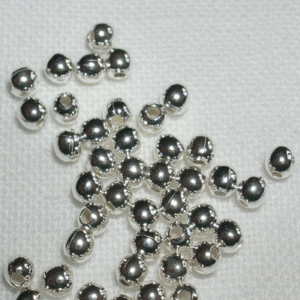 Kula – metallpärla 2 mm, hål 0,6mm, sterling silver 925, 10 st
