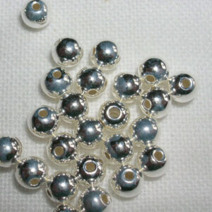 Kula – metallpärla 4 mm, hål 1,8mm, sterling silver 925, 10 st