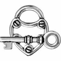 Togglelås – hänglås med nyckel i antik silver, TierraCast