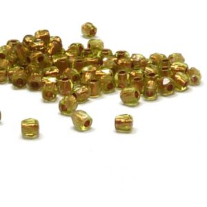 True 2 mm firepolish Olive Copper Lined ”50230-68105” 50 st