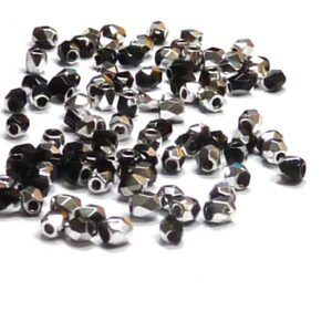 True 2 mm firepolish Jet Labrador ”23980-27001” 50 st