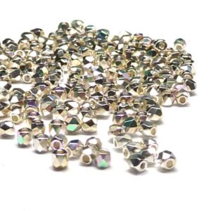 True 2 mm firepolish Sterling silver 999 Plated AB ”00030SLAB” 5