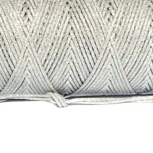 Vaxad syntettråd – silvermetallic 1 mm, 1 meter