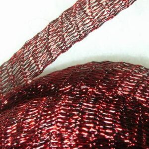 Vinröd wirelace – mesh,  6 mm bred, 1 m