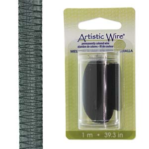 Svart wirelace – mesh,  18 mm bred, 1 m