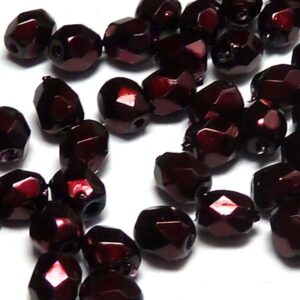 Jet heavy metal Burgundy ”23980-34279” firepolish 6 mm, 50 st