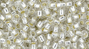 Toho seedbead 11/0 PF21 ”PermaFinih Silverlined Crystal 5 gr