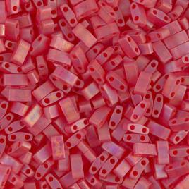 Half Tila Bead ”HTL140FR” Matted Light Red AB 5*2,5*1,9 mm 5 gr