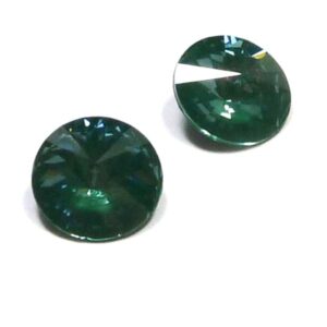 1122 Swarovski Rivoli Crystal Pine Green Ignite 12 mm