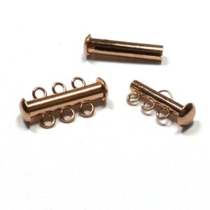 Tublås 3-radigt liggande öglor roséguldfärgat 21 mm