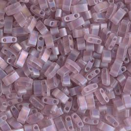 Half Tila Bead ”HTL142FR” Matted Transp Smoky Amethyst AB 5*2,5*1,9 mm 5gr
