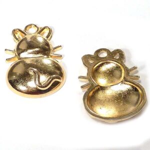Berlock – katt –  förgylld med 14 karat, 26*17 mm ca 40 st, storpack